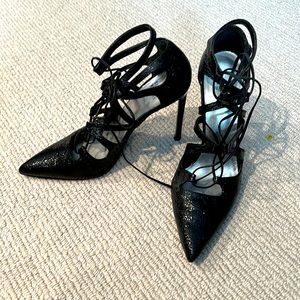 Worn once sexy stuart Weitzman pebbled leather stilettos